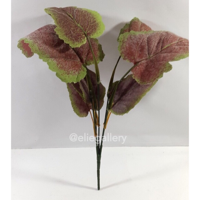 Daun Aglaonema Artificial / Daun Artificial (Merah Gradasi Hijau)