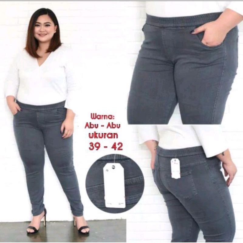 Jegging Jeans Panjang Extra Jumbo . Legging Jeans Extra Jumbo . Jegging Big Size Stretch