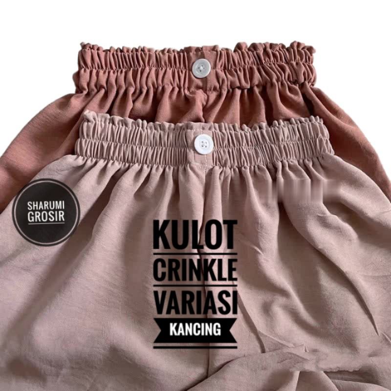 CELANA KULOT CRINKLE / KULOT CRINKLE VARIASI KANCING
