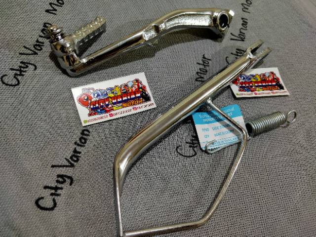 Standar Samping Crome ring 17 plus Selahan Engkolan kick Starter Crome Honda Beat Scoopy Vario New