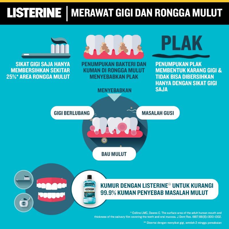 LISTERINE Mouthwash / Obat Kumur 250ml 100ml