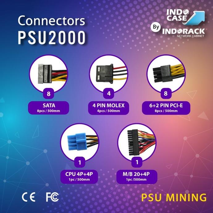 Psu2000 - Psu 2000W Pure 80+ Gold - Indocase Psu Mining