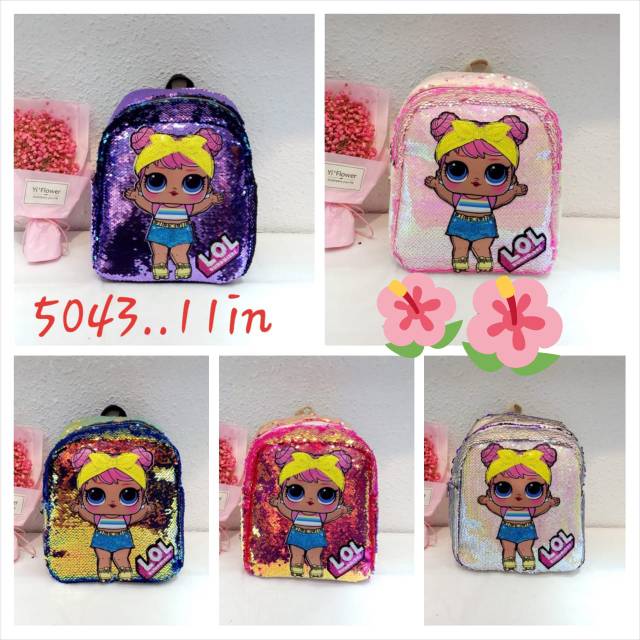 Tas ransel boneka anak karakter payet