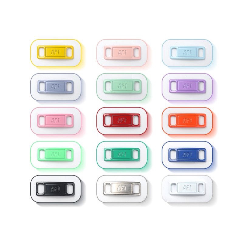 TERMURAH LACE LOCK AF1 METAL LACES LOCK TALI AIR JORDAN - PAIR SILVER GOLD BLACK COLORFUL - WARNA WA