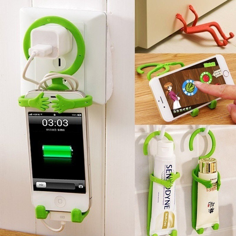 1pc Foldable Cell Phone Holder Wall Charger Hanger Charging Rack Shelf Shopee Indonesia