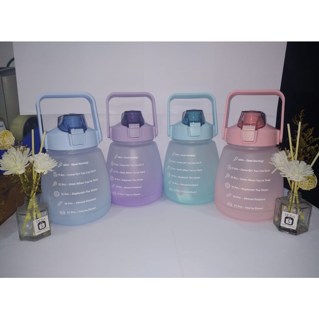 [READY STOK] Botol Minum VIRAL Gemoy Gradiasi Pastel Motivasi Anak Sekolah Olahraga HangOut 1.3 LITER