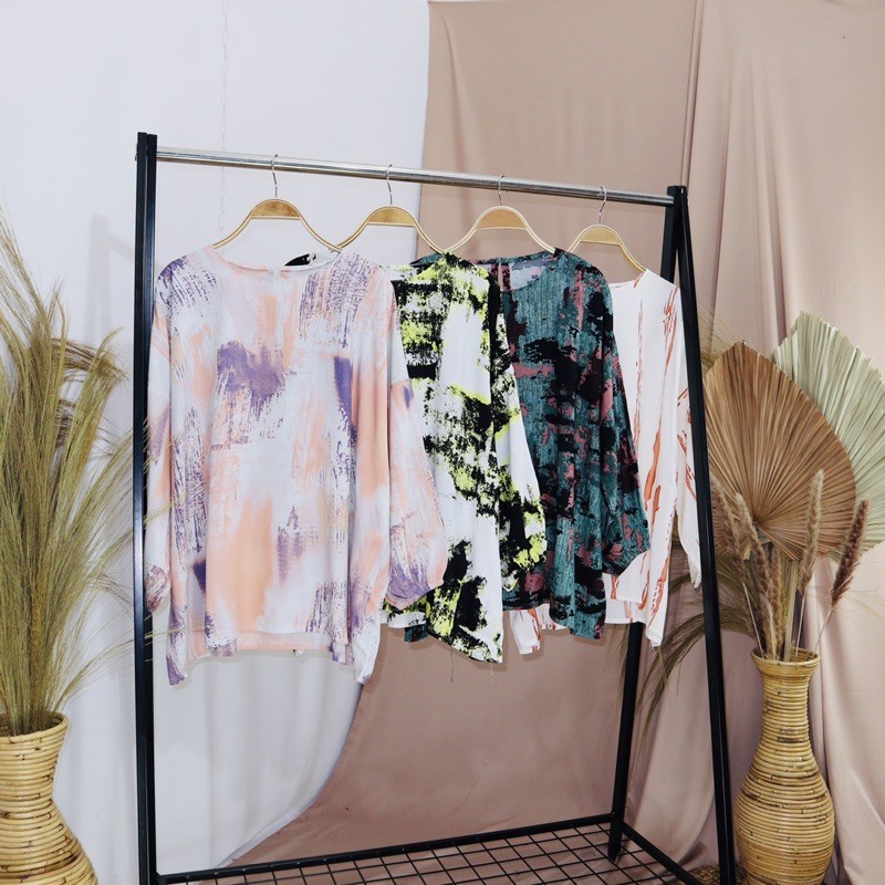 Real Pict BAHAN BERKUALITAS Blouse Wanita Import Kemeja Wanita Blouse Wanita Lengan Pendek Blouse Wa