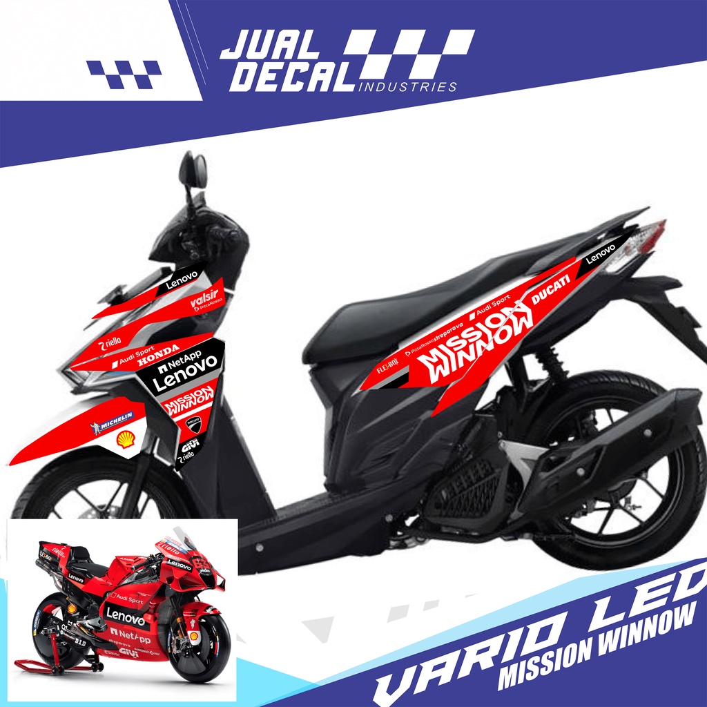 Jual Stiker Motor Vario Led Variasi Ducati Mission Winnow Desmoncheli Motogp Livery Sticker Lis