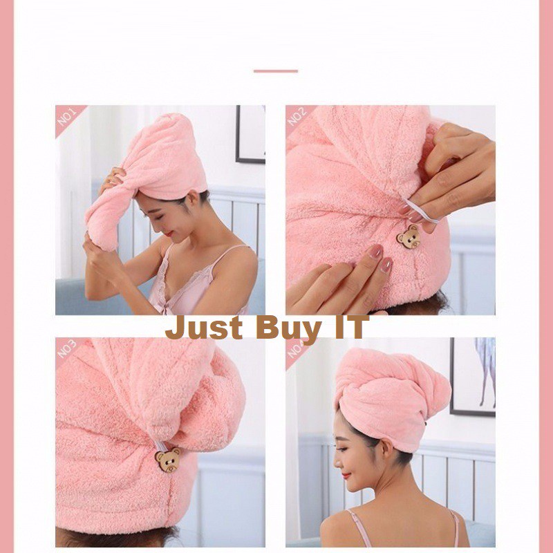 JBI-0067 Handuk Keramas Cepat Kering Magic Head Towel Fast Dry Hair Bahan Microfiber Handuk Turban