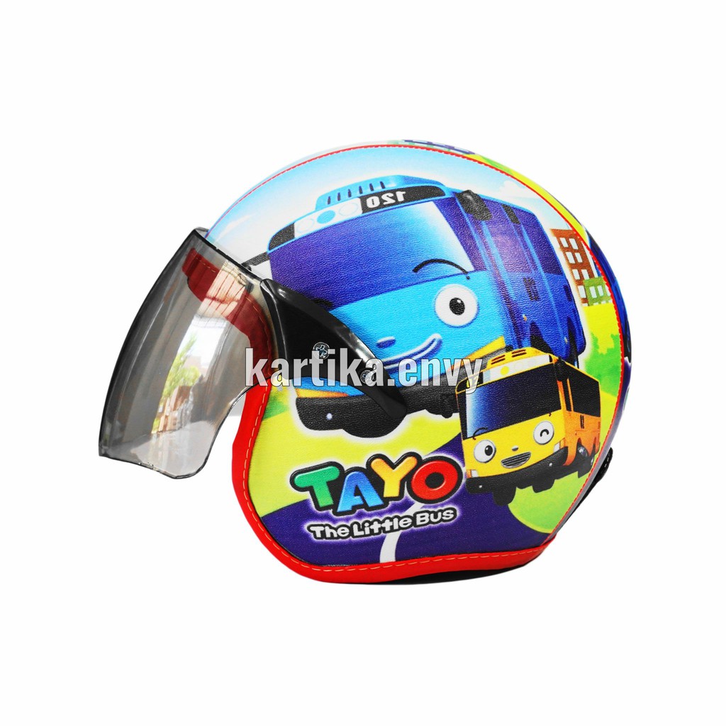 Helm Anak Standart Kaca Half Face Scoopy Original Karakter Bus