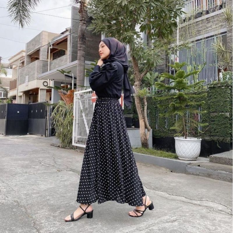 Rok Polkadot Skirt Polka Motif Kecil