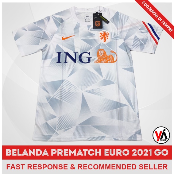OBRAL Jersey Belanda Prematch Putih 2021 Grade Ori Kualitas Terbaik - Jersey Bola Langka Medioker