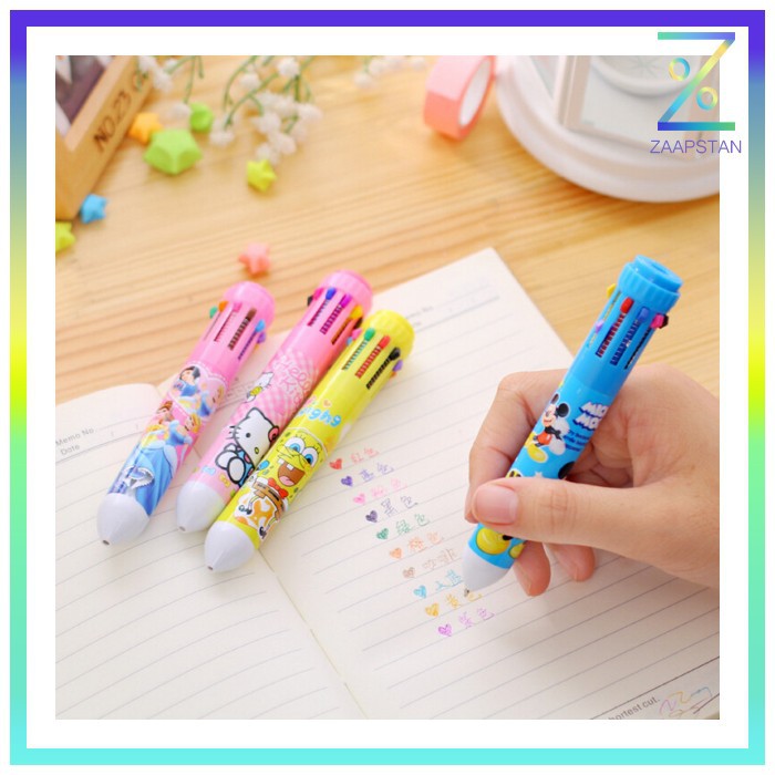 Pena Ballpoint Multi Warna 10 in 1 - Multi-Color