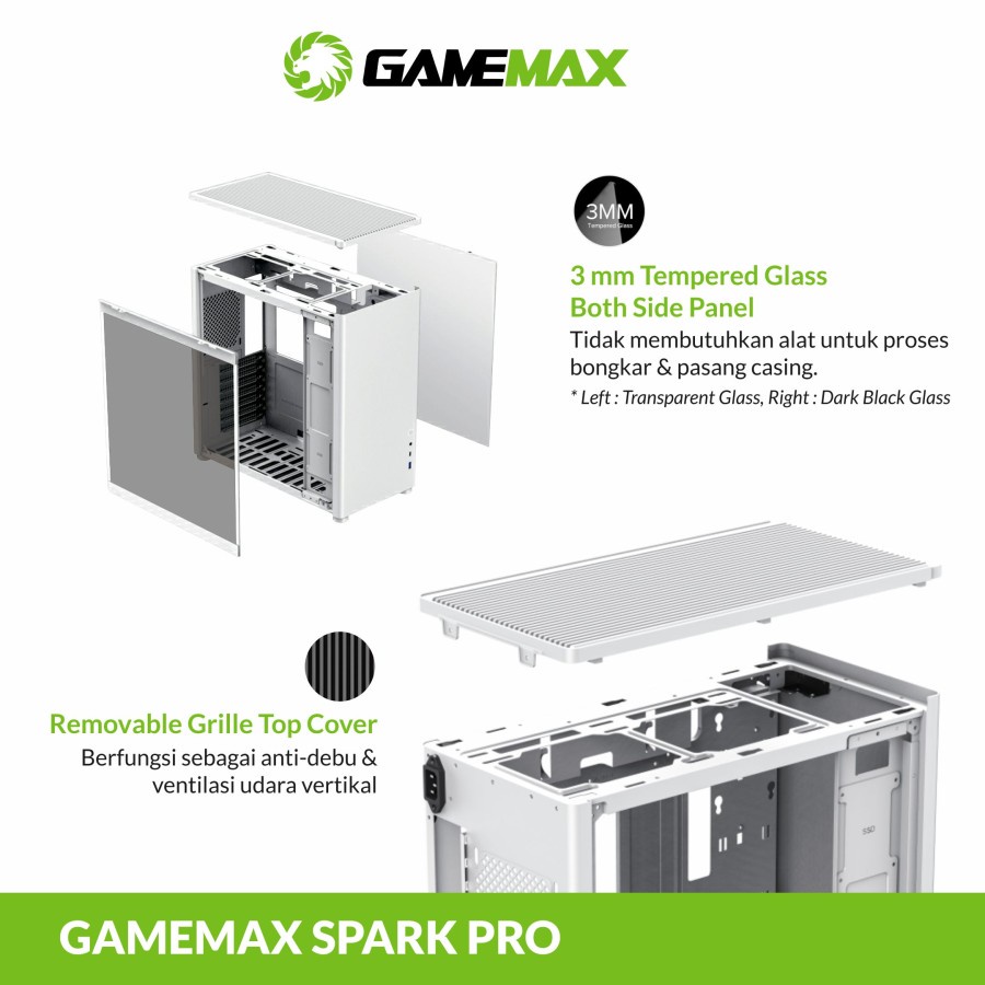 PC Case Gaming Gamemax Spark Pro White ATX