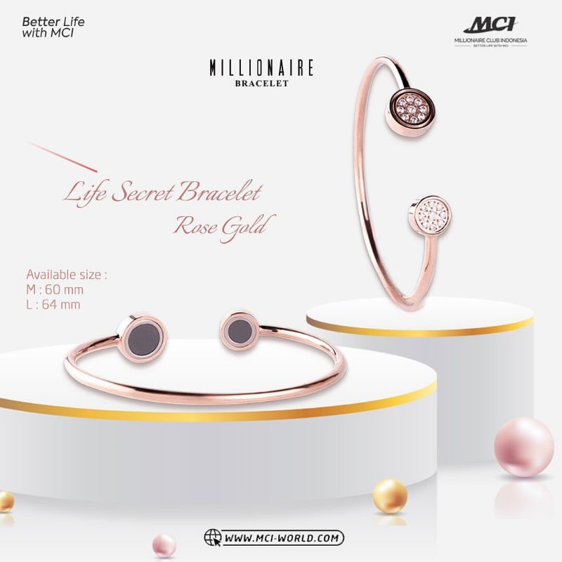 LSB ROSE GOLD MCI_GELANG KESEHATAN MCI ORIGINAL