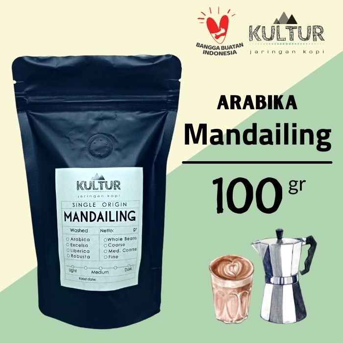 

COFFEE BEAN BIJI KOPI ARABIKA MANDAILING 100 GR