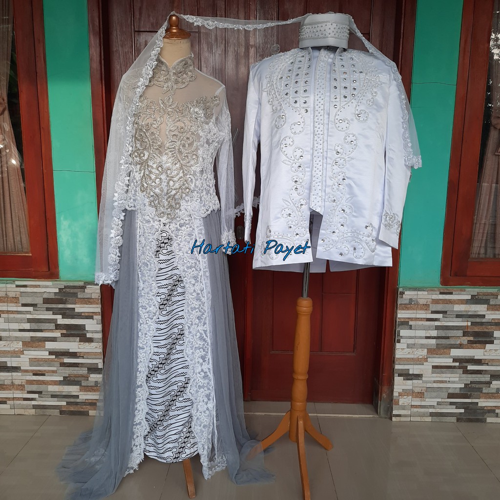 (Ready dan PO) Kebaya Akad 1set dan Beskap / Basofi dan Gaun Pengantin