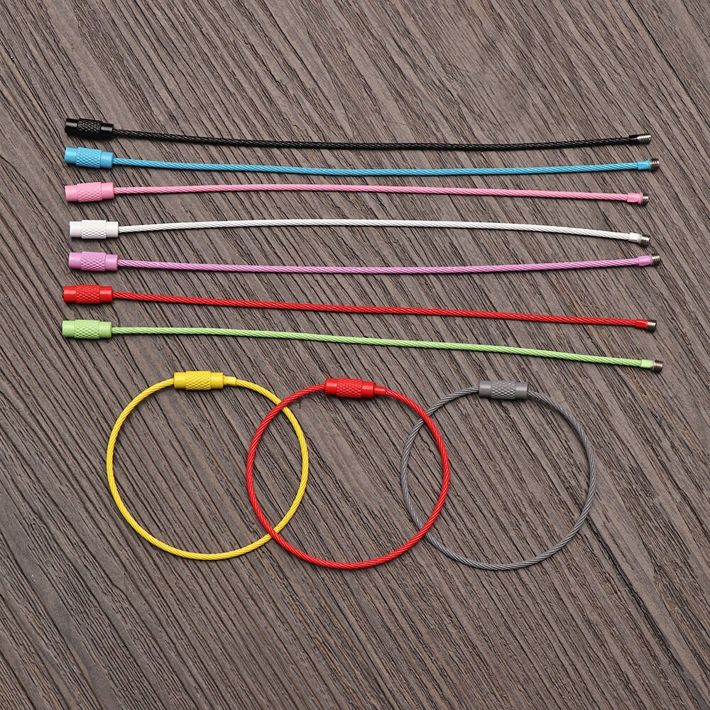 Colorful Carabiner Cable / Wire Keychain Rope