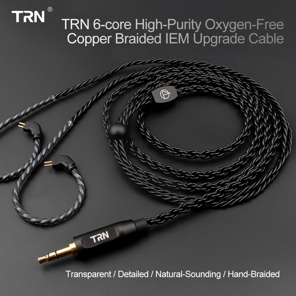 Trn 6 Core Kabel Kepang High Purity Bahan Tembaga iem 2Pin mmcx