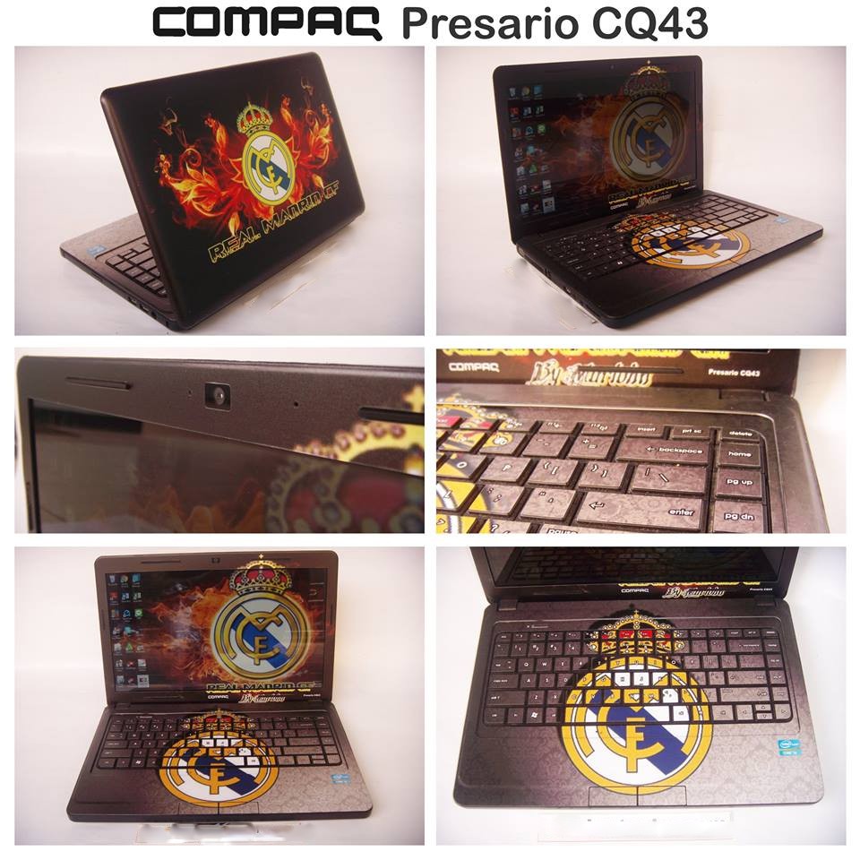 Original Garskin Laptop Full Body Compaq CQ43 Motif Madrid (Motif & Design Bisa Request Dari Kamu)