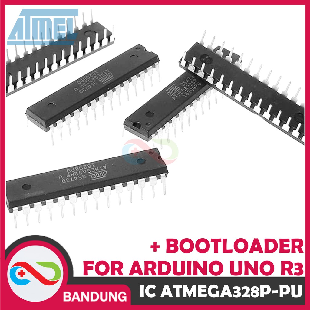 ATMEGA328P-PU MCU AVR DIP-28 + BOOTLOADER ARDUINO UNO + STIKER