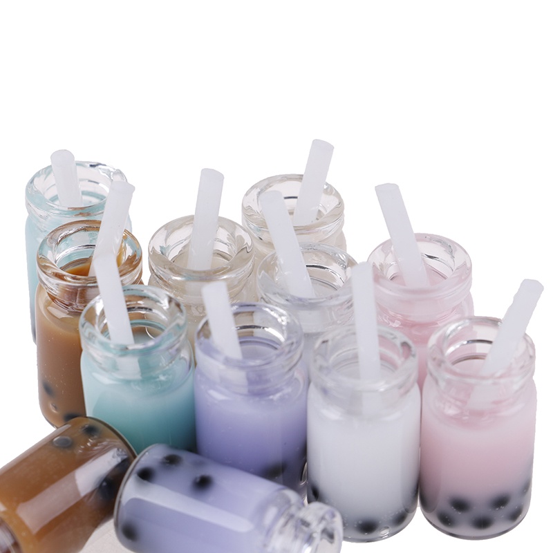 (R1Id &amp; Available) 2pcs Miniatur Minuman Pearl Milk Tea Untuk Aksesoris Rumah Boneka 1 / 12
