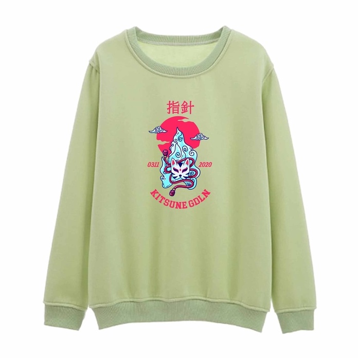 Sweater Crewneck Pria Kitsune Golden Fleece Size M - XXL