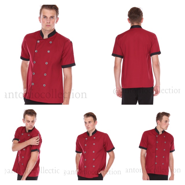 Baju Koki / Chef Jacket UNISEX Lengan Pendek