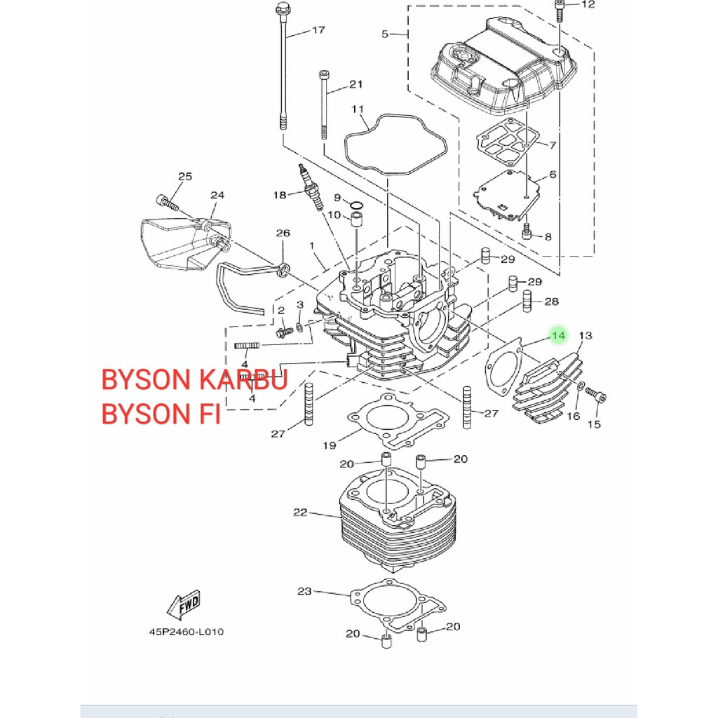 PERPAK PACKING PAKING TUTUP KETENG TIMING BYSON KARBU FI INJEKSI ORIGINAL YGP 45P-E2435-10