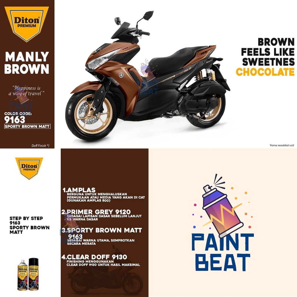 DITON PREMIUM / SPORTY BROWN MATT Y 9163 * / CAT SEMPROT WARNA YAMAHA COLORS