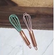 whisk silicone rose gold 19 cm kecil dan kokoh egg beater baloon manual silicon silikon