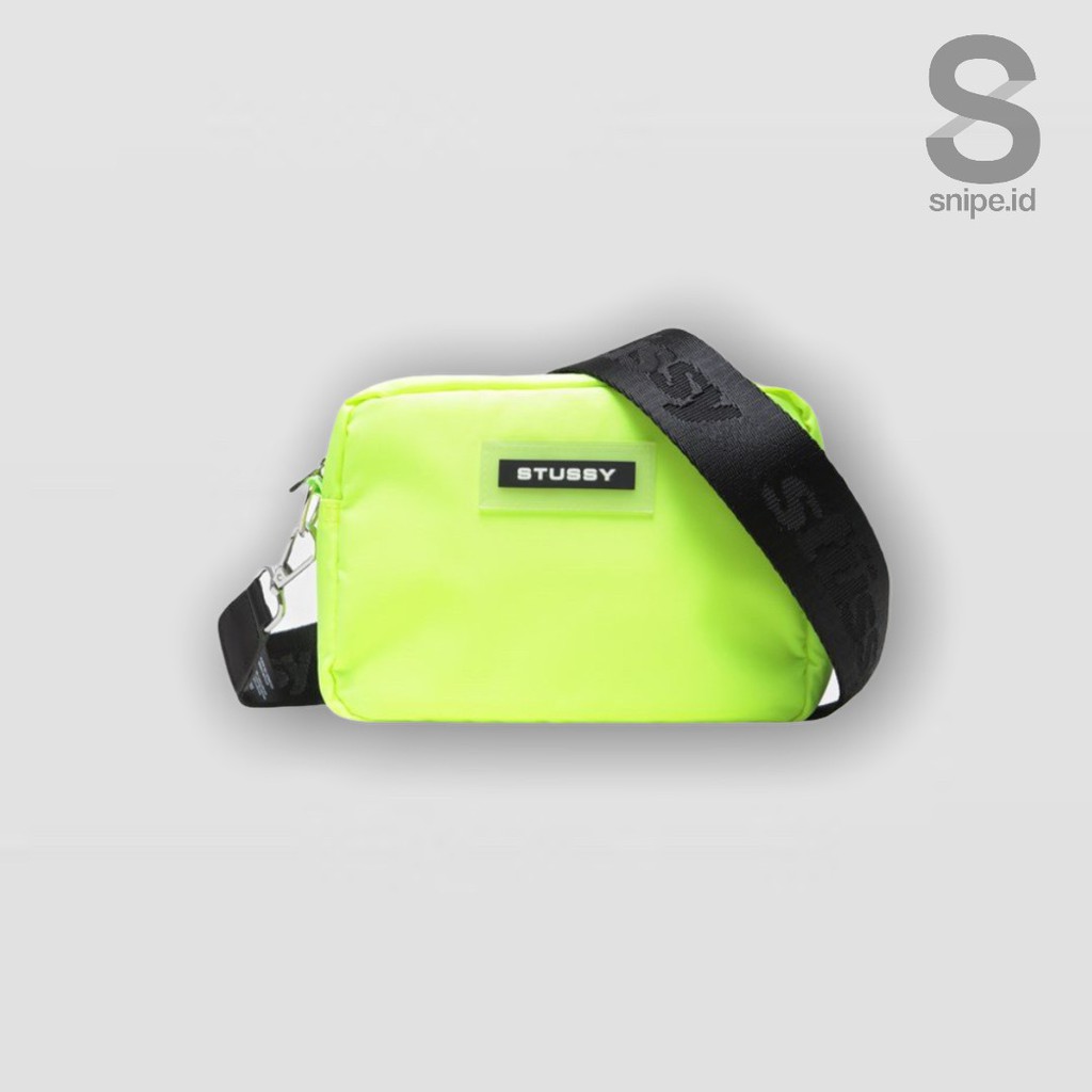 STUSSY SIMPLE POUCH AND CAMERA STRAP BAG NEON YELLOW | TAS SELEMPANG PRIA WANITA UNISEX