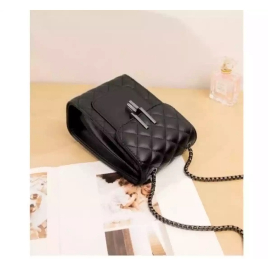 Tas Selempang Wanita cewek Terbaru Fashion Korea, Tas Sling bag Slempang Cewek Black Nikel, Tas Pesta Kondangan Wanita Cewek, Slingbag Wanita Korea Terbaru