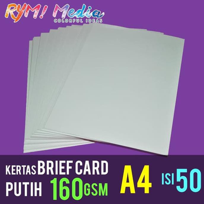 

Kertas Brief Card (BC) 160 gram A4 isi 50 / Manila Buku Gambar 160 gsm