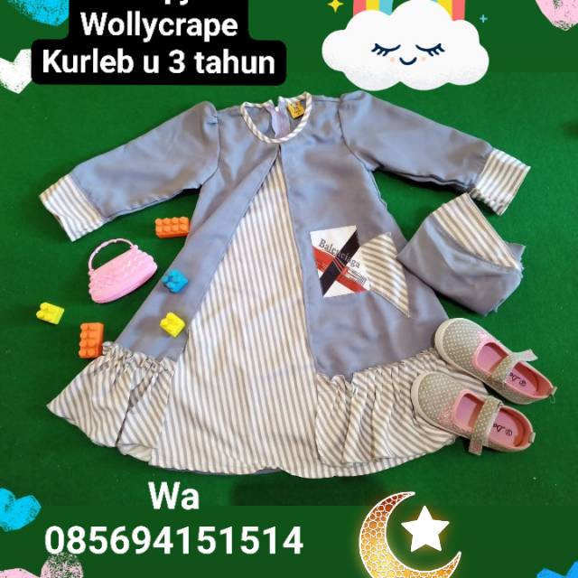 Gamis anak 3 tahun wollycrape