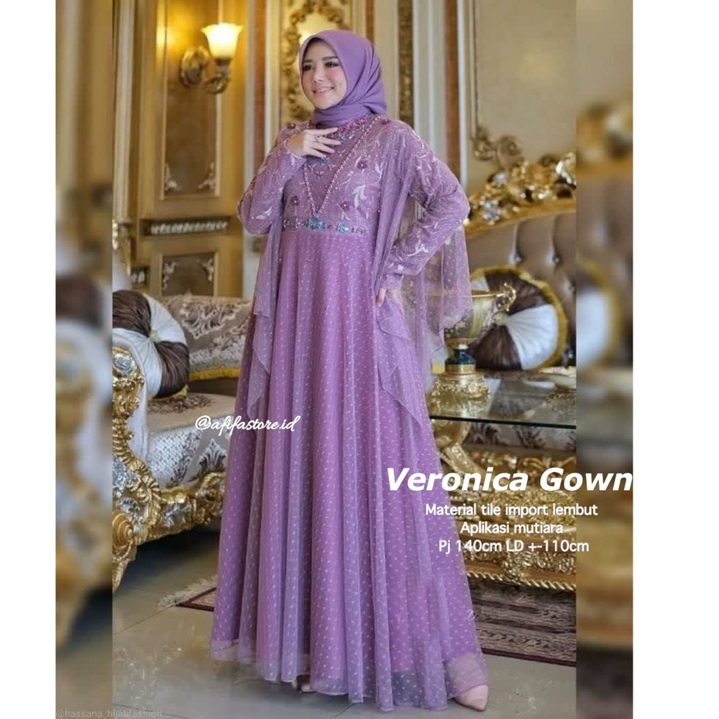 New Gamis brokat veronica maxy dress gamis lebaran brokat pesta jumbo terbaru gamis putih mewah prem