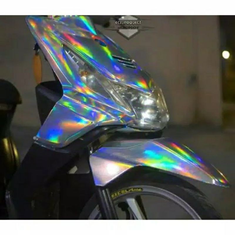 

STIKER LASER CROME HOLOGRAM / STICKER PELANGI / SCOTLITE HOLOGRAM / STICKER LASER