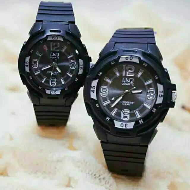 Jam Tangan Couple/Pria/Wanita Q&amp;Q Angka Strap Rubber