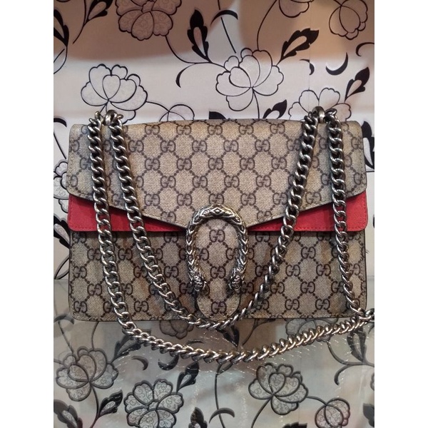 tas sling bag rantai gucci dionysus gg supreme/naga second preloved seken