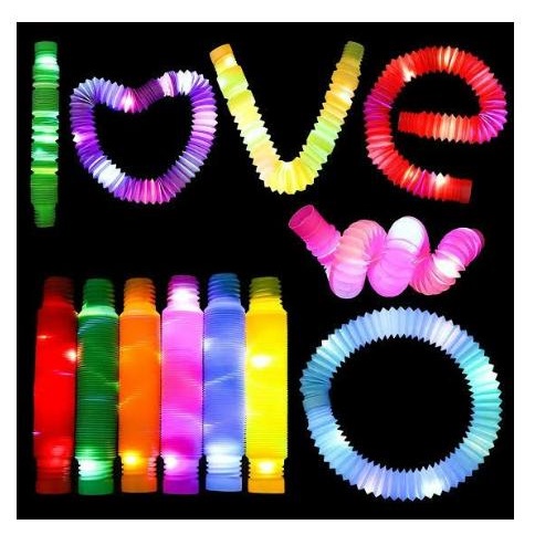 Mainan LED POP FIDGET TUBES SENSORY TOYS / Mainan Anak Murah Lampu LED Bisa Di Bentuk Apa Saja