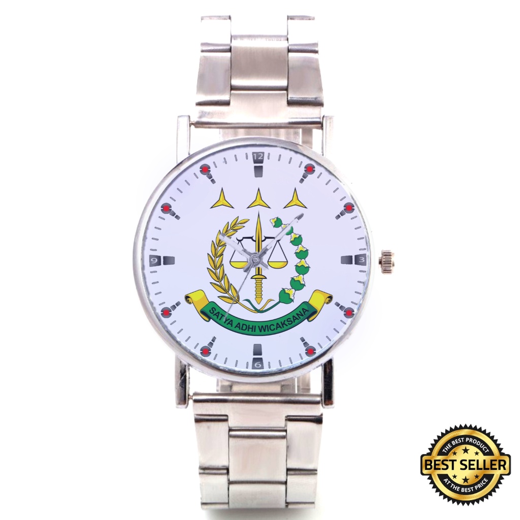 Jam Tangan Stainless Steel LOGO PENGADILAN Custom Keren Besi Rantai Murah Meriah Unik Viral Aestheti