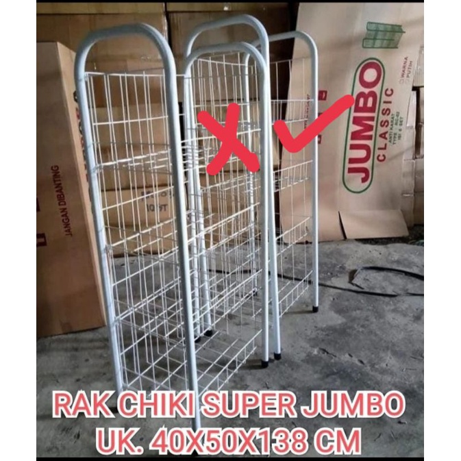 RAK  CHIKI susun 4  SUPER JUMBO/ rack Chiki /rak  warung /rak  ciki/  rak jualan di warung / rak etalase warung /  rak dapur rak pajangan jumbo