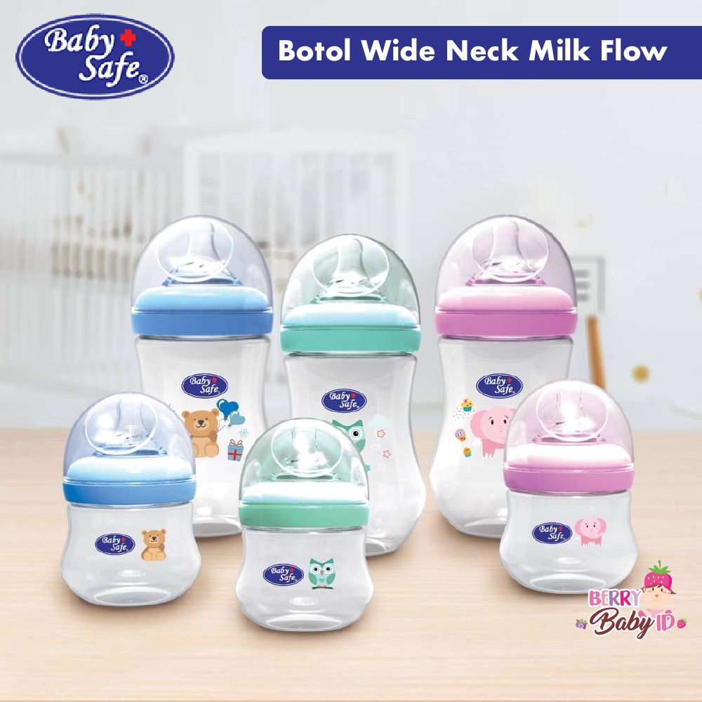 Baby Safe Bottle Milk Flow System Botol Susu Bayi Wide Neck 125 250 ml Berry Mart
