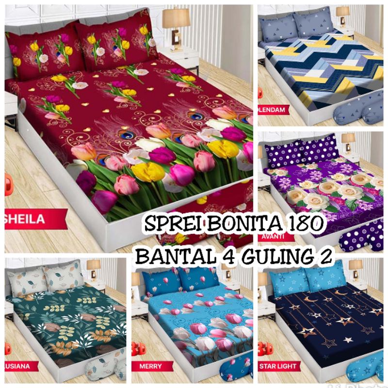 NEW SPREI BONITA 180X200 BANTAL 4 GULING 2