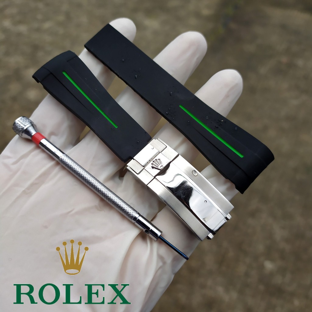 ROLEX STRAP PREMIUM STRAP BLACK-GREEN.20MM