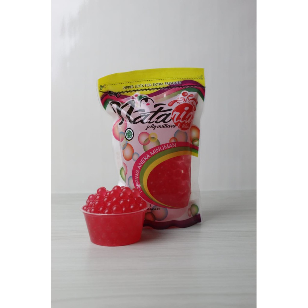 Popping Boba Strawberry 500g - Jelly Mutiara - Topping Minuman Kekinian