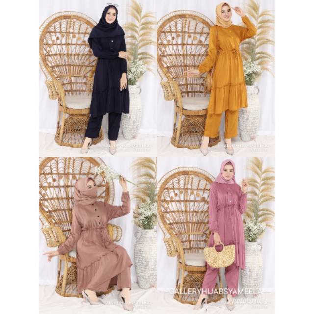 Setelan baju rumah / kulot / setelan rayon polos / baju polos / setelan wanita / stelan atasan polos