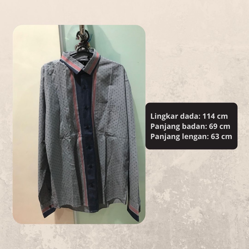 Kemeja pria lengan panjang Cole size 17,5
