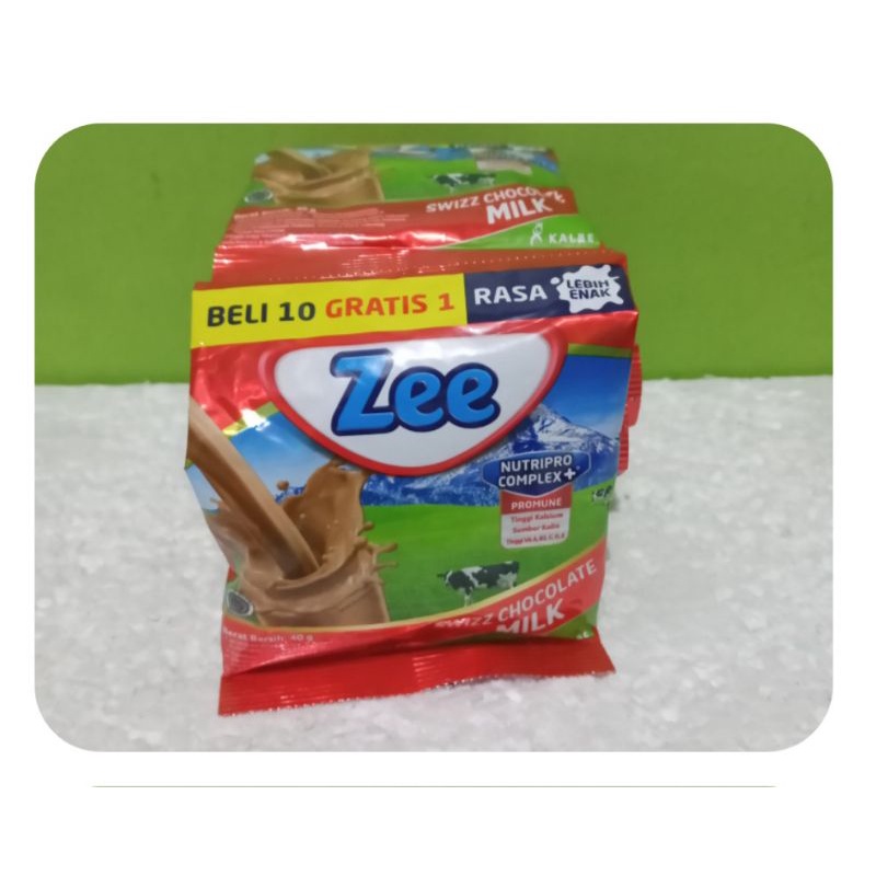 

Zee ( swizz chocolate milk ) sachet - @ 40 g ( 1 renteng )