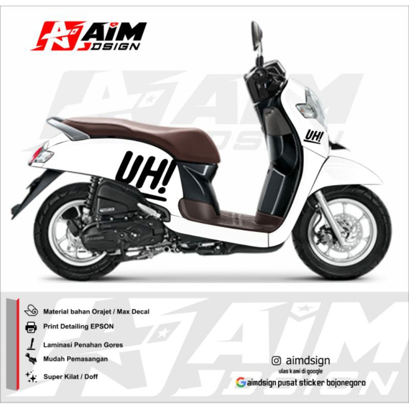 Stiker printing scoopy UH chocolatos cornetto pop ice sunmory simpel elegan